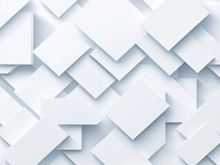 Obraz premium Abstract composition of overlapping white rectangles and squares.