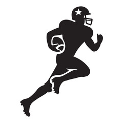 American Football Player Silhouette Vector Illustration Sports Graphic