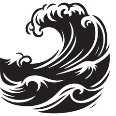 Powerful ocean wave vector illustration nature graphic design resource