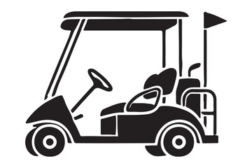 Simple Golf Cart Silhouette Vector Design for Branding and Logos