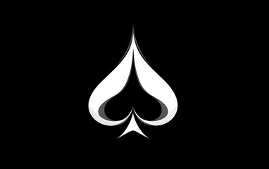 Fototapeta premium Elegant white spade symbol on dark background. Ideal for games and simple designs