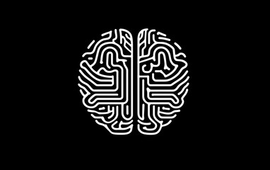 Brain circuit design for science, medicine, psychology projects with dark abstract wallpaper