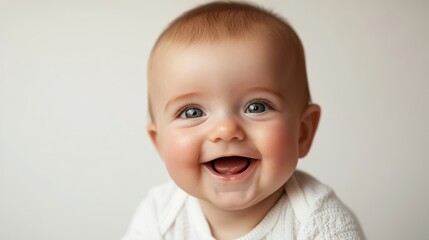 Adorable Baby's Joyful Laugh: A Portrait of Pure Happiness