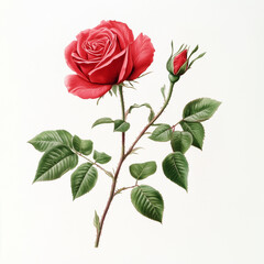 Flowers: Rose Isolated on White Background