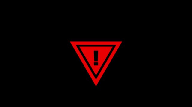 Triangle warning sign exclamation mark animated danger warning sign animated footage template, warning sign logo icon animated footage element