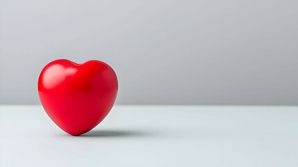 Red Heart Shape on White Background