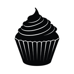 chocolate cupcake isolated on white