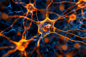 Colorful neurons interconnected in a scientific abstract image.