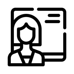 Teacher at Chalkboard line icon