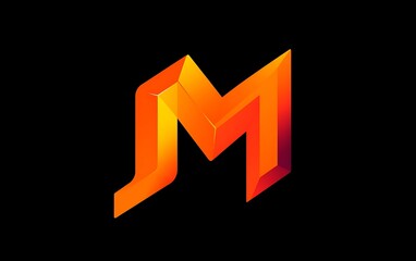 Abstract letter M logo design graphic