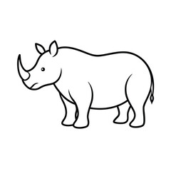 vector illustration of a rhino