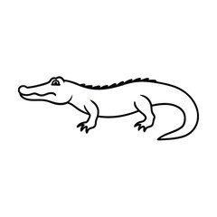 vector illustration of cartoon crocodile