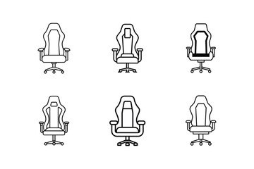 gaming chair icon line art vector illustration © MST