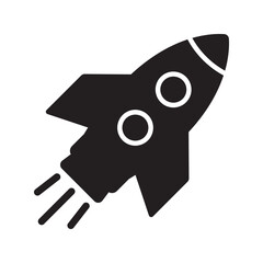 Rocket icon. Flying rocket icon.