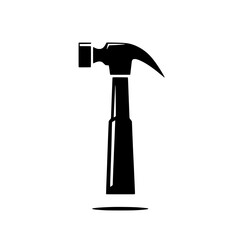 Hammer's Silhouette: A bold, stylized silhouette of a hammer, a classic symbol of craftsmanship, construction, and the trades