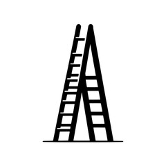 Ascending Heights: A striking, bold image of a black ladder, standing tall against the backdrop, symbolizing progress and achievement.