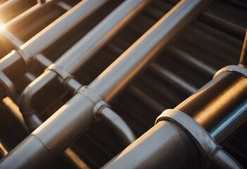 A collection of metal pipes highly stacked on top of each other