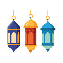 vector illustration of lanterns set.
