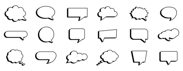 Obraz premium Speech bubbles shapes for comic icon set 