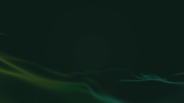 abstract green wave background with smoke