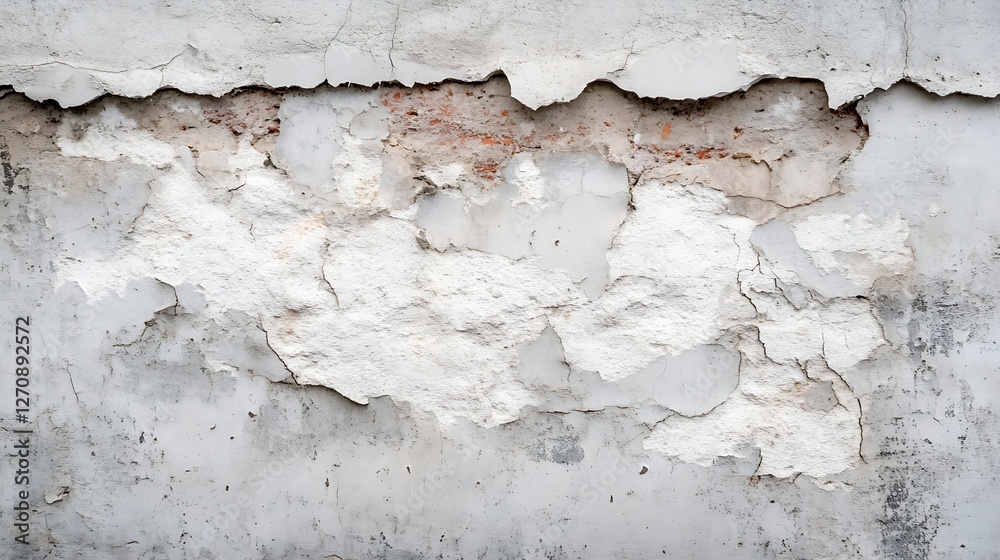 Poster Weathered Cracked Wall Texture with Peeling Paint and Subtle Gray Tones in Urban Setting : Generative AI