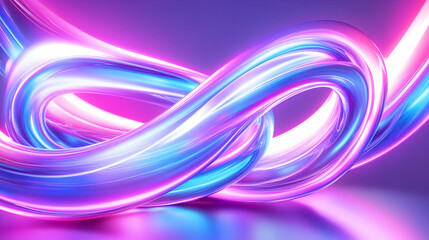 Fototapeta premium Wavy, shining light trail over a dark surface for abstract background use