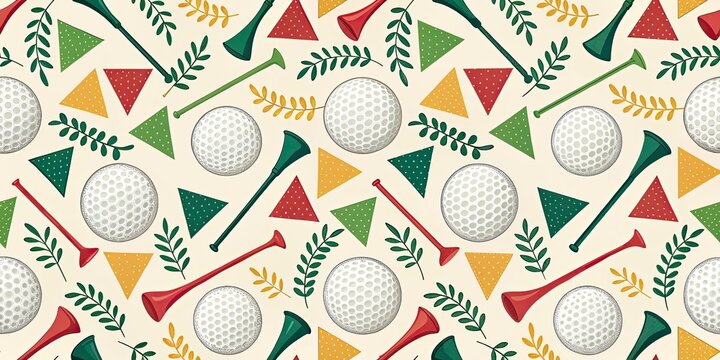 National Golf Month Celebration - Seamless Geometric Pattern for Backgrounds, Banners, and Posters in Vector EPS10 Format
