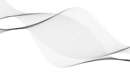 Abstract black lines wave curve motion on white background. Vector Illustration. Thin wavy line abstract background. Wavy line horizontal divider outline minimalist background.
