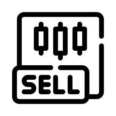 Sell Stocks Button line icon