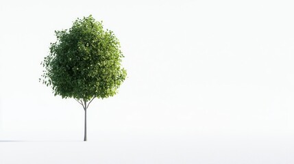 Fototapeta premium Small Green Tree on White Background