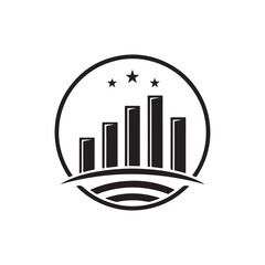 bar chart silhouette vector clip art design