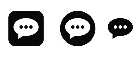 flat style chat icon set. speech bubble or comment icon vector symbol for web and app.