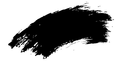 Black ink brush stroke vector shape on a white background