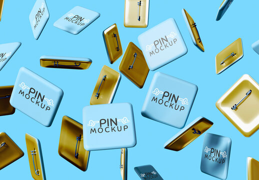 Square Pin Button Mockup
