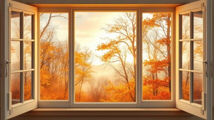 Tranquil Autumn Mornings by the Window