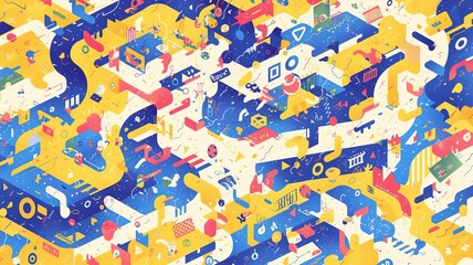 Fototapeta premium Abstract isometric shapes background for digital design projects