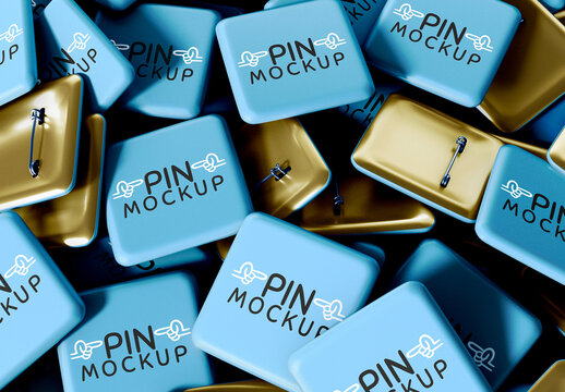 Square Pin Badge Mockup