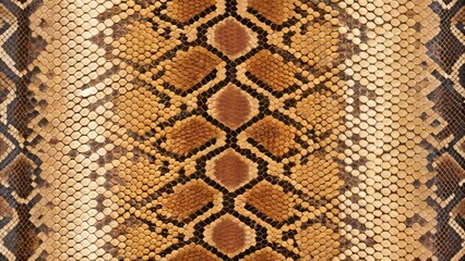 Seamless Vector Snakeskin Pattern Design for Textiles and Backgrounds - Exotic Reptile Texture with Natural Colors, Ideal for Fashion, Home D&eacute;cor, and Graphic Projects