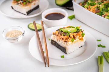 Salmon Philadelphia Sushi Bake Recipe Casserole