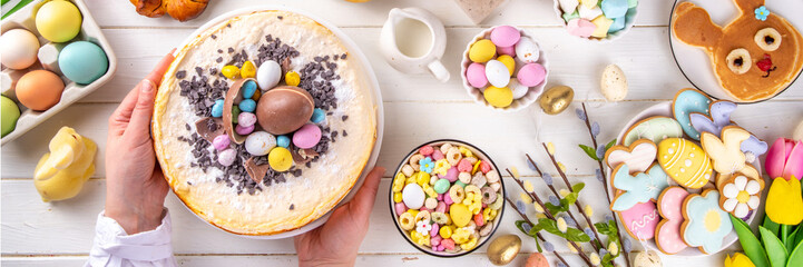 Sweet Easter brunch background