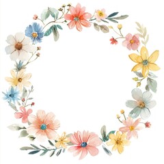 Obraz premium Pattern circle flower wreath.