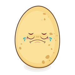 potato crying face cartoon cute