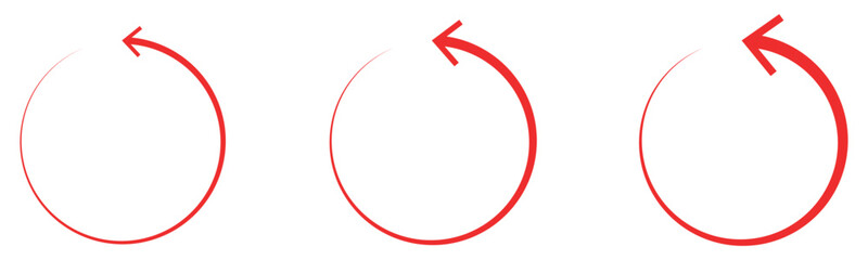 Fototapeta premium Circle arrows icon set. Round reload sign, repeat icon, refresh icon, rotate arrow icon vector illustration.