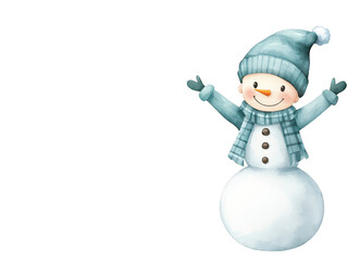 Whimsical snowman against dark backdrop, captivating image of winter magic