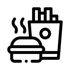 Burger and Fries line icon