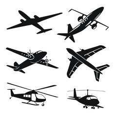 Airplane Silhouette Icon Collection