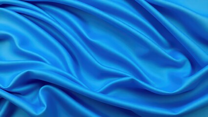 Obraz premium captivating close-up of lustrous blue fabric, showcasing the smooth textures and graceful folds. It creates a sense of luxury and elegance