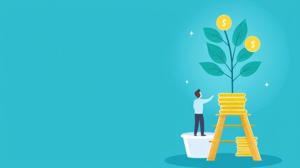 Ethical Corporate Governance and Impact Growth Concept with Money Tree Illustration