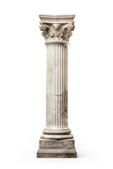 Obraz premium Roman pillar architecture column white background.