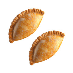 Empanada with golden crust on transparant background 